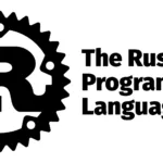 Logotipo da linguagem de programação Rust, representando uma engrenagem com a letra R no centro, destacando a identidade visual da linguagem voltada para desempenho e segurança.