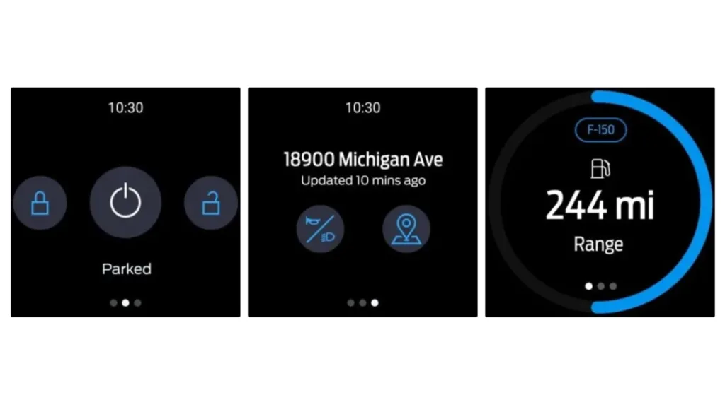 Controle Ford smartwatch Wear OS