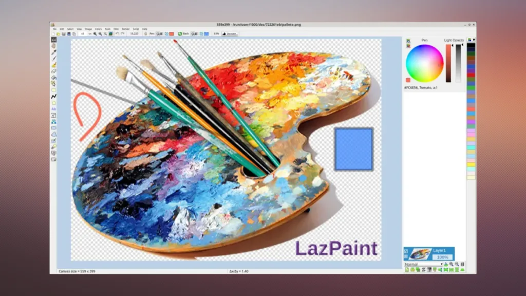 Imagem com a interface do LazPaint