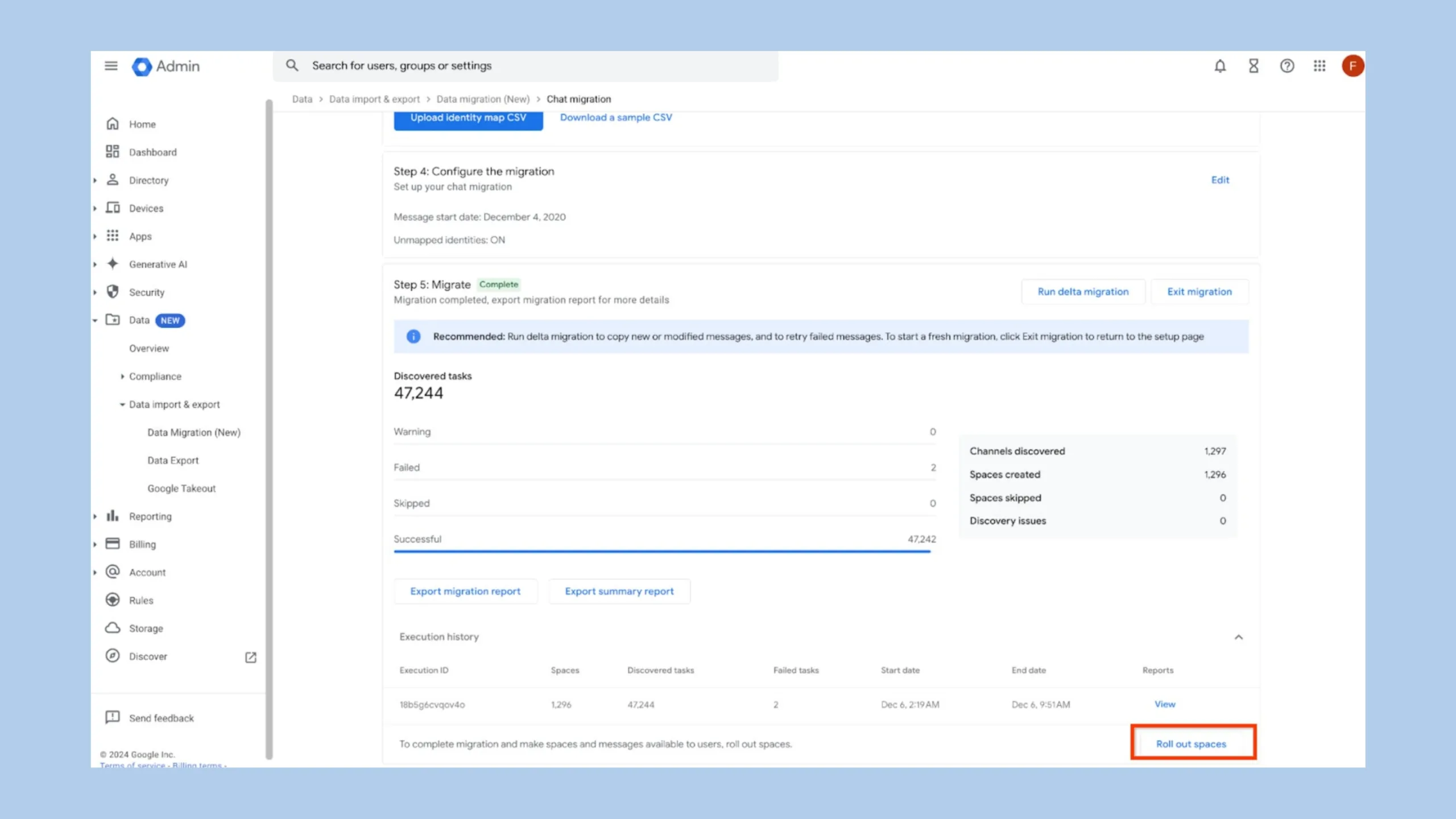 Google permite migrar mensagens do Microsoft Teams para o Chat 2 Migrar mensagens de bate-papo do Microsoft Teams para o Google Chat