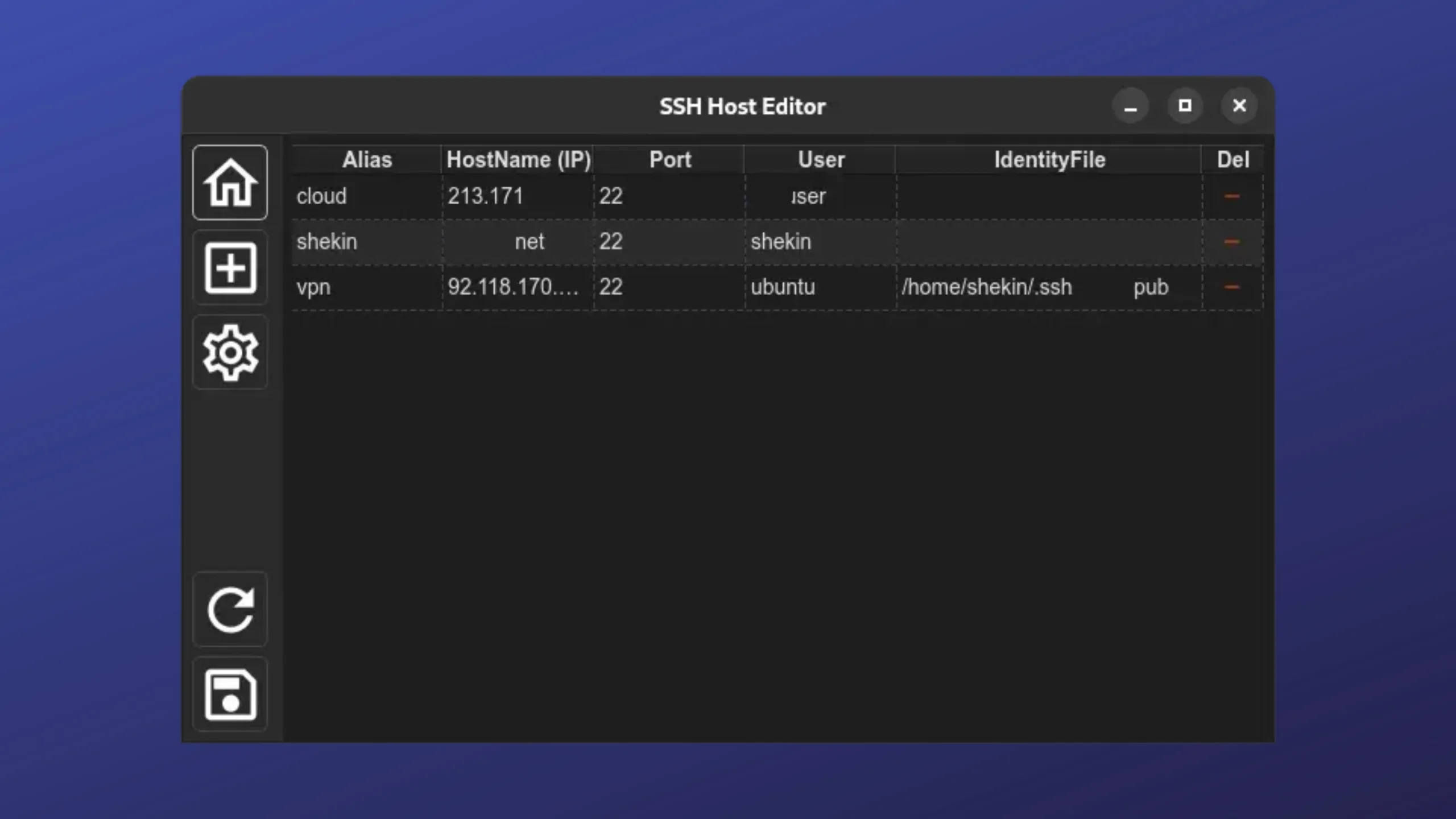 Instale o SSH Host Editor no Ubuntu, Fedora, Debian e outras distribuições Linux com Flatpak 2 Imagem com a interface do SSH Host Editor