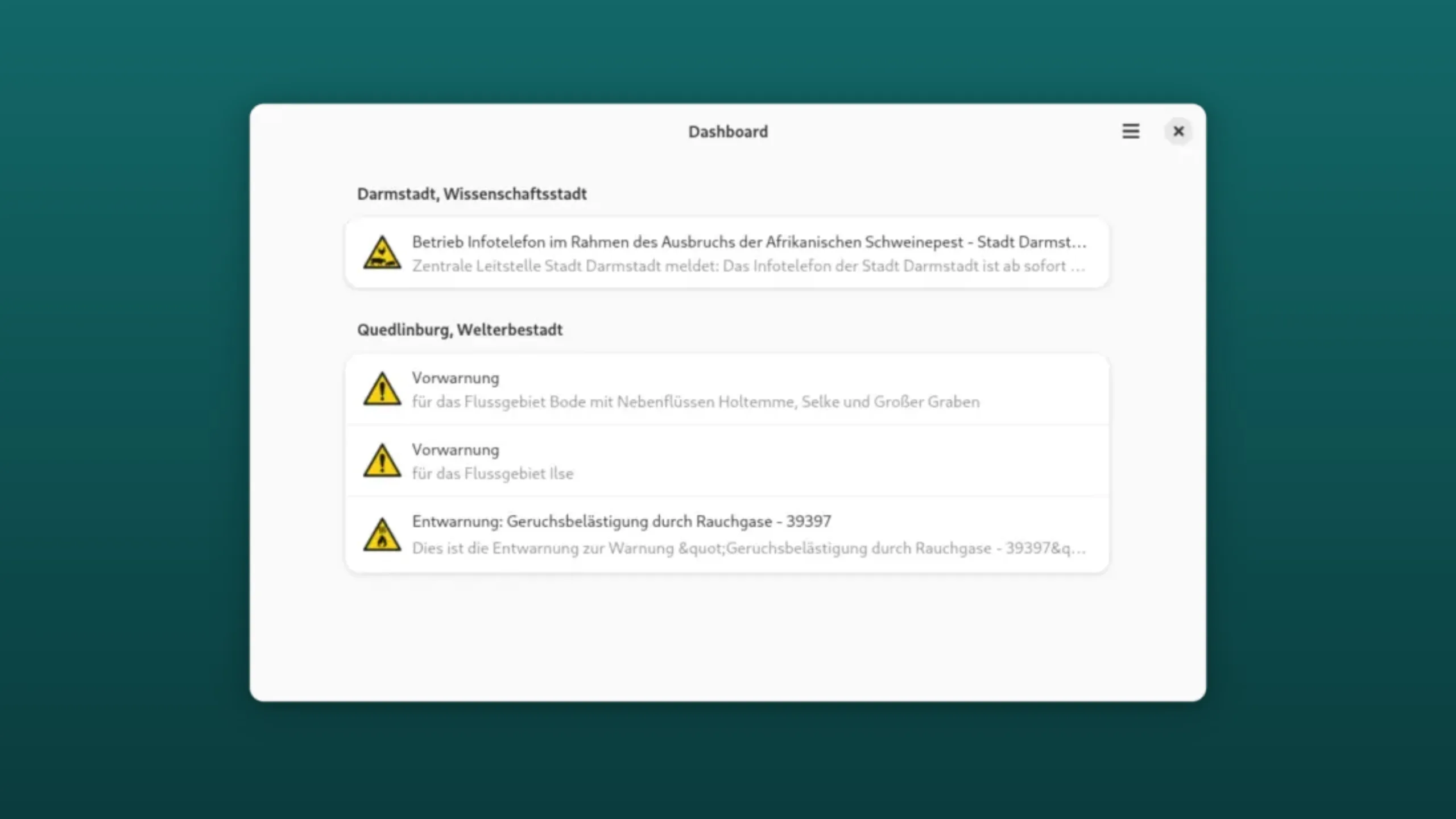 Instale o Emergency Alerts no Ubuntu, Fedora, Debian e outras distribuições Linux com Flatpak 2 Imagem com a interface do Emergency Alerts