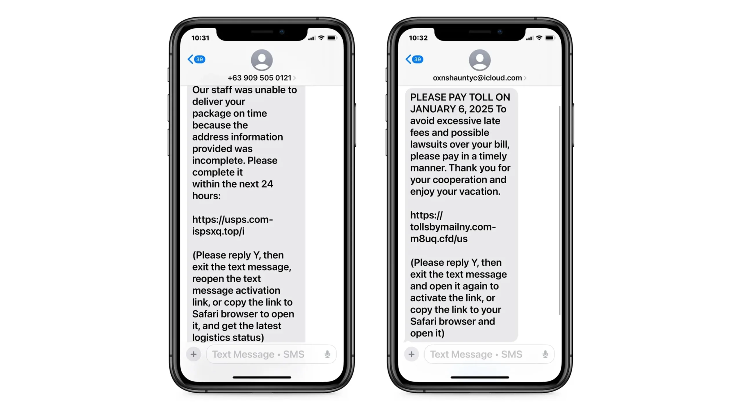 Phishing por SMS engana usuários do iMessage a desabilitar proteção 2 Ataques de phishing por SMS com links desabilitados