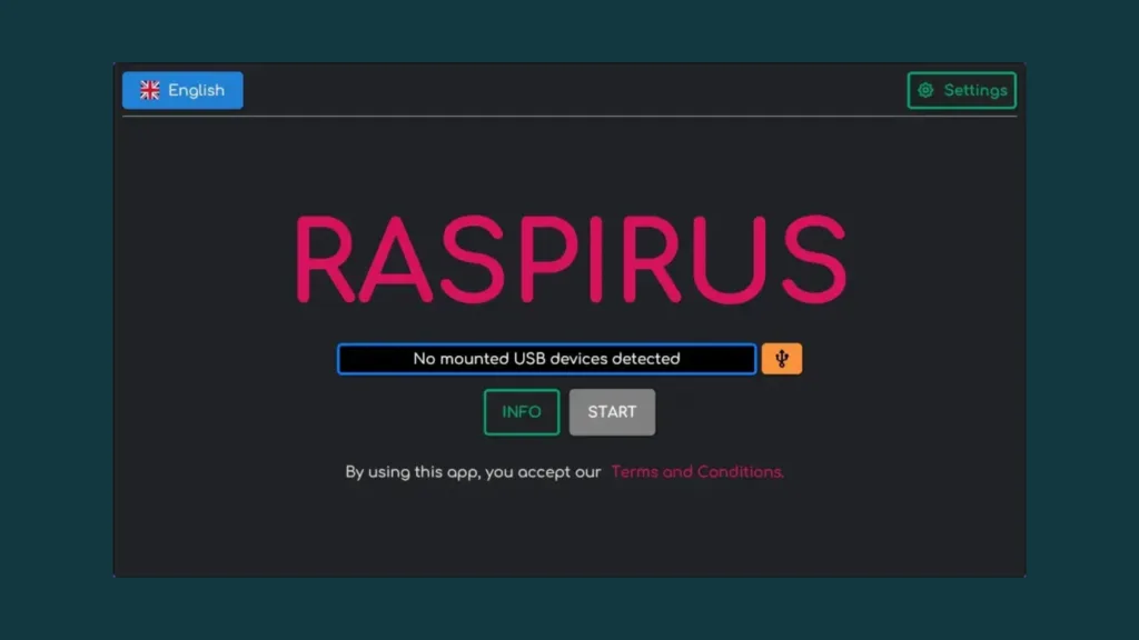 Imagem com a interface do Raspirus