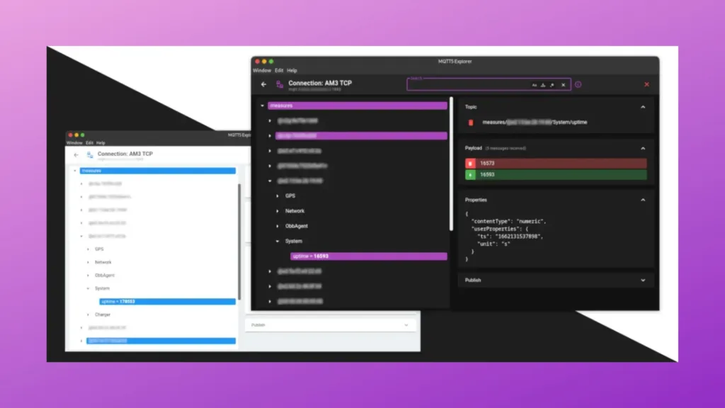 Imagem com a interface do MQTT5 Explorer