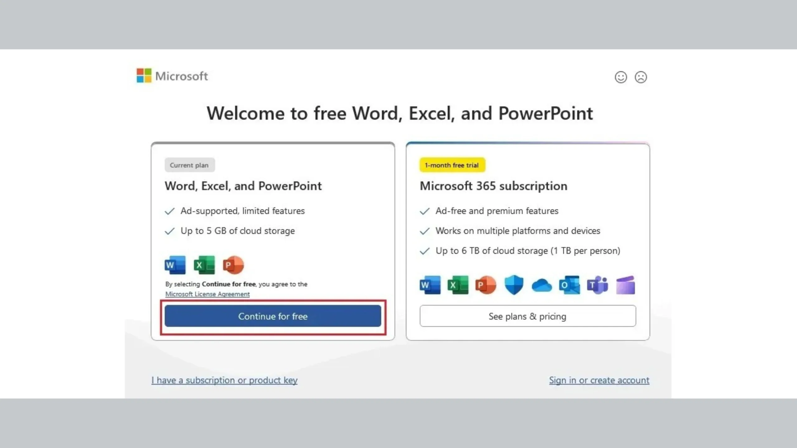 Microsoft Office gratuito com anúncios