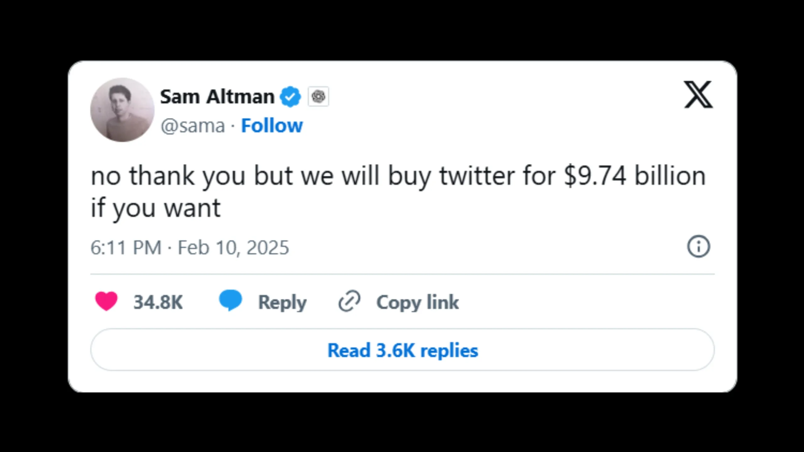 Sam Altman X