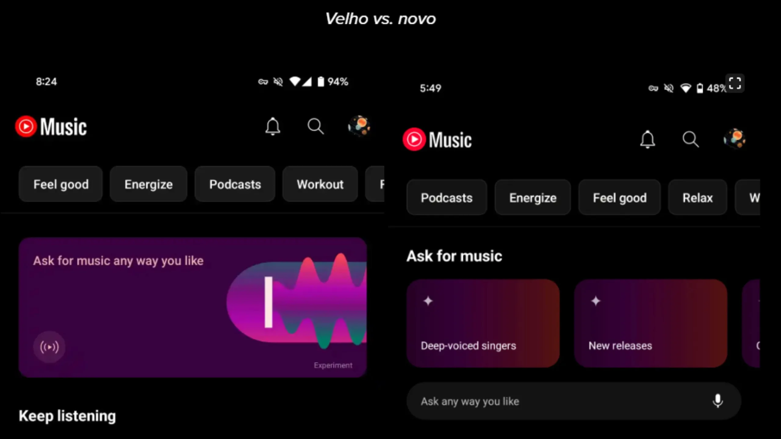 YouTube Music destaca recurso 'Ask Music' com nova interface 2 YouTube Music