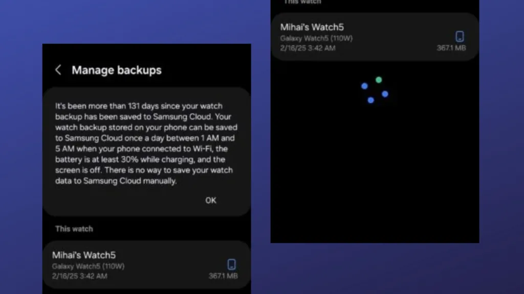 Galaxy Watch backup Samsung
