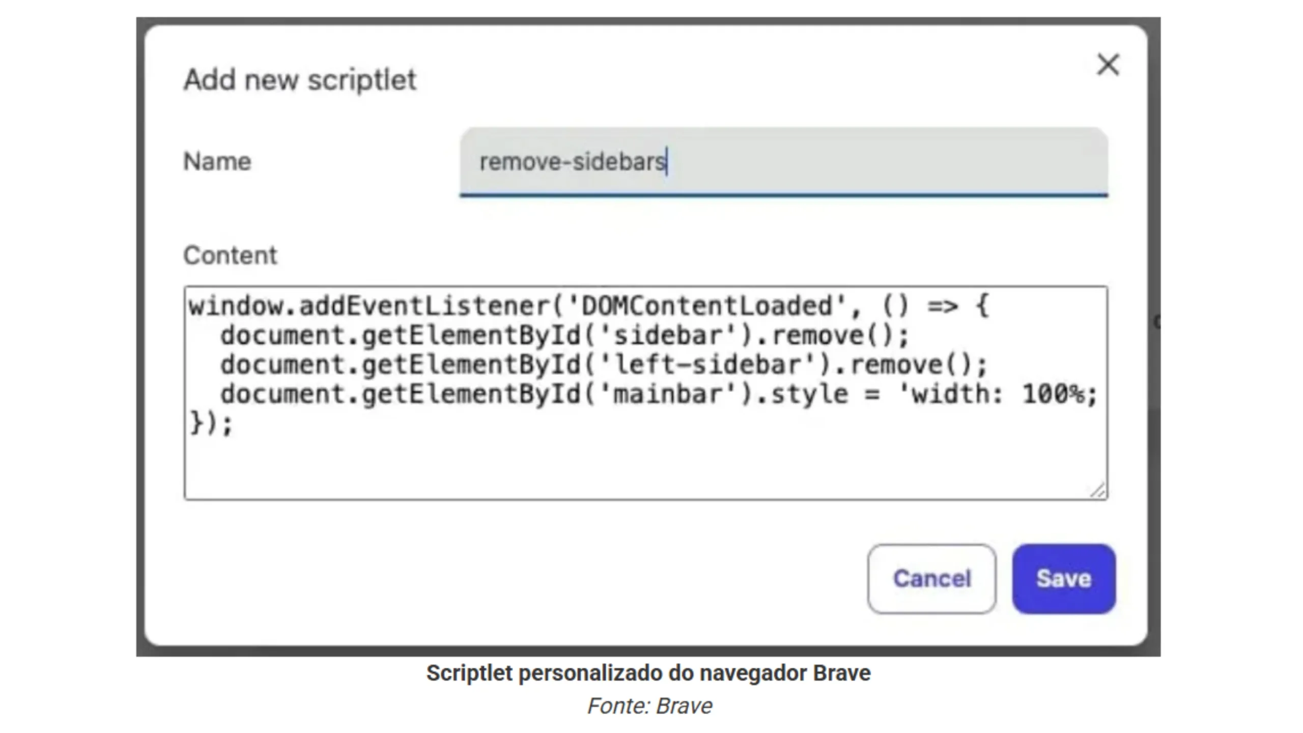 Brave agora permite injeção de JavaScript para personalizar sites 2 Brave injeção JavaScript