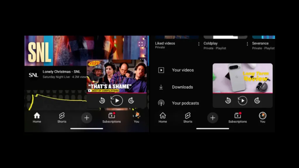 Correção de bugs em miniplayer YouTube
