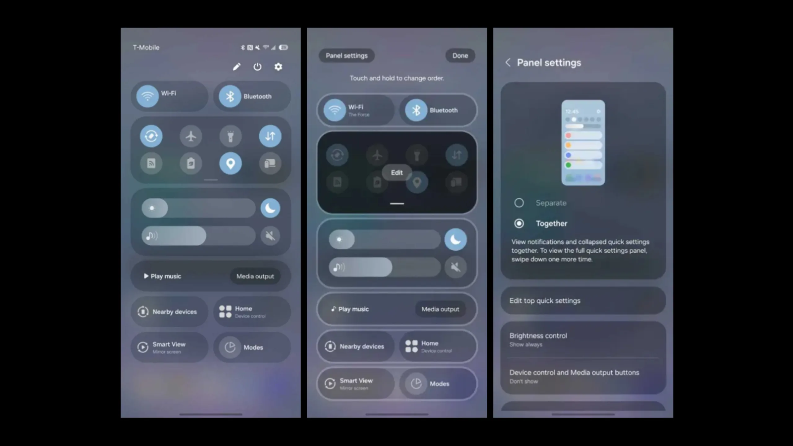 Como unificar as configurações rápidas e notificações no One UI 7 2 Configurações One UI 7