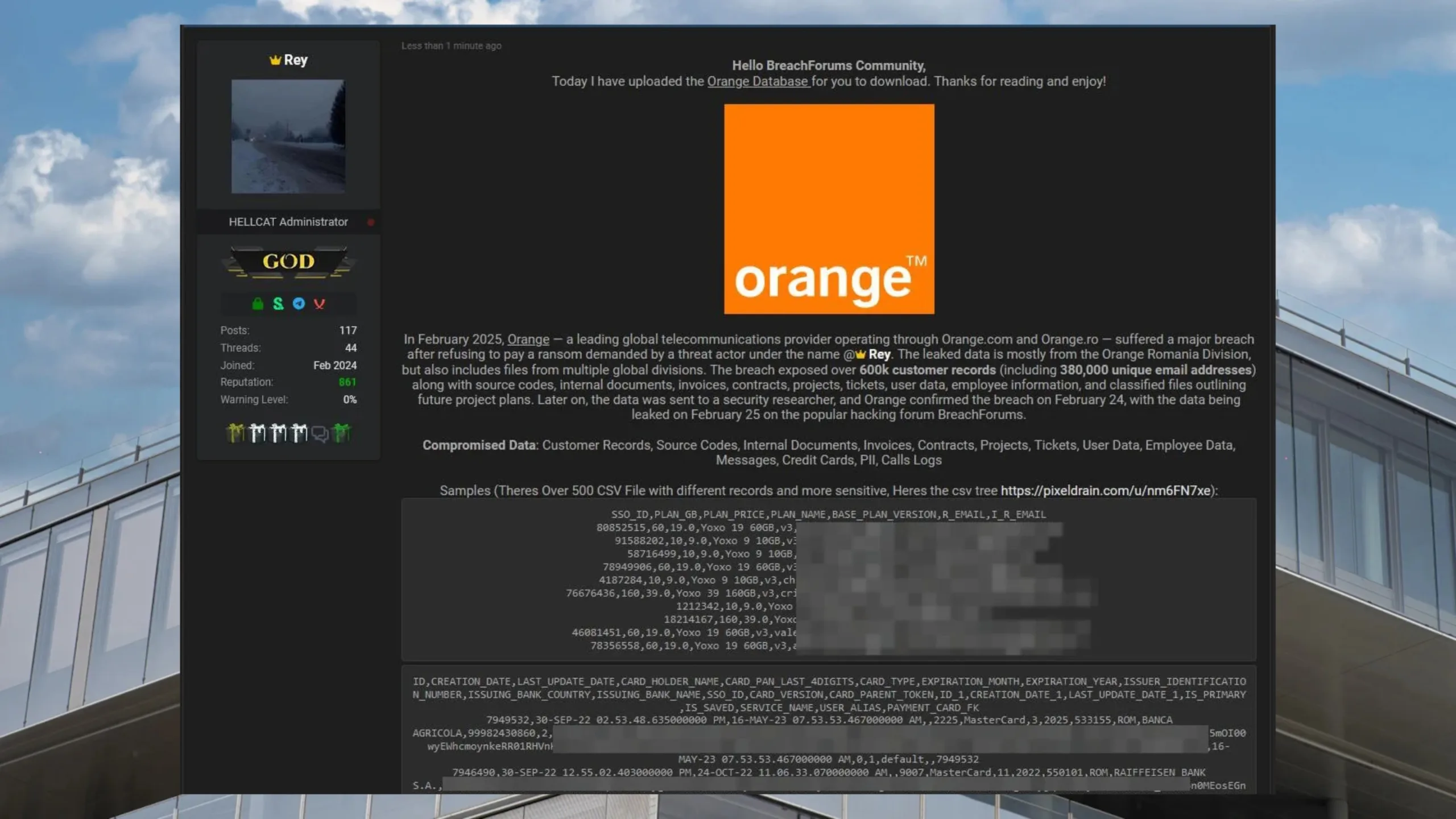 Orange Group vazamento
