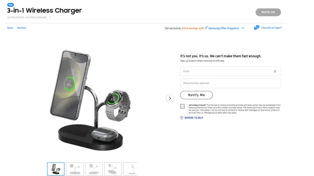 Carregador Samsung 3 em 1