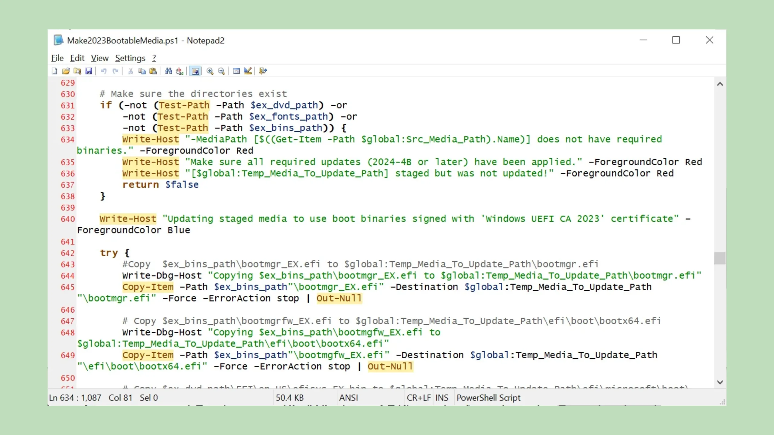 Microsoft lança script para corrigir falha do bootkit BlackLotus 2 Script para aplicar mitigações CVE-2023-24932 à mídia inicializável do Windows