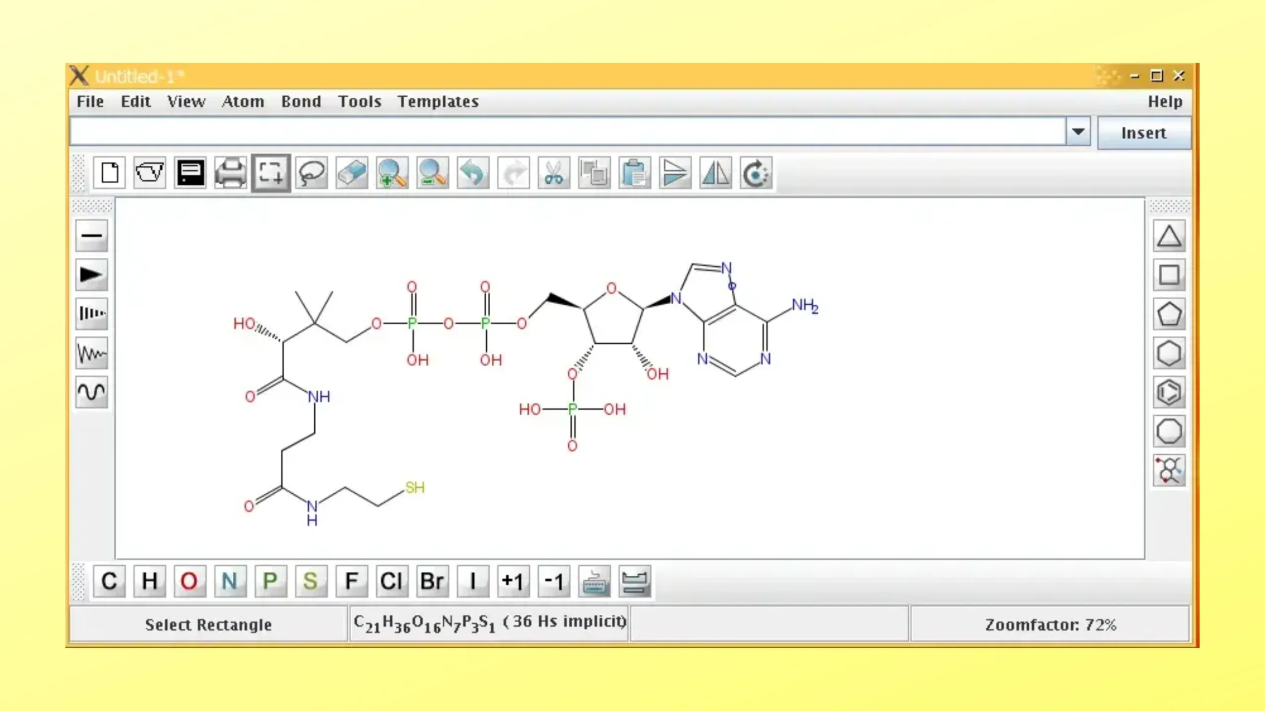 Instale o JChemPaint no Ubuntu, Fedora, Debian e outras distribuições Linux com Flatpak 2 Imagem com a interface do Jchempaint
