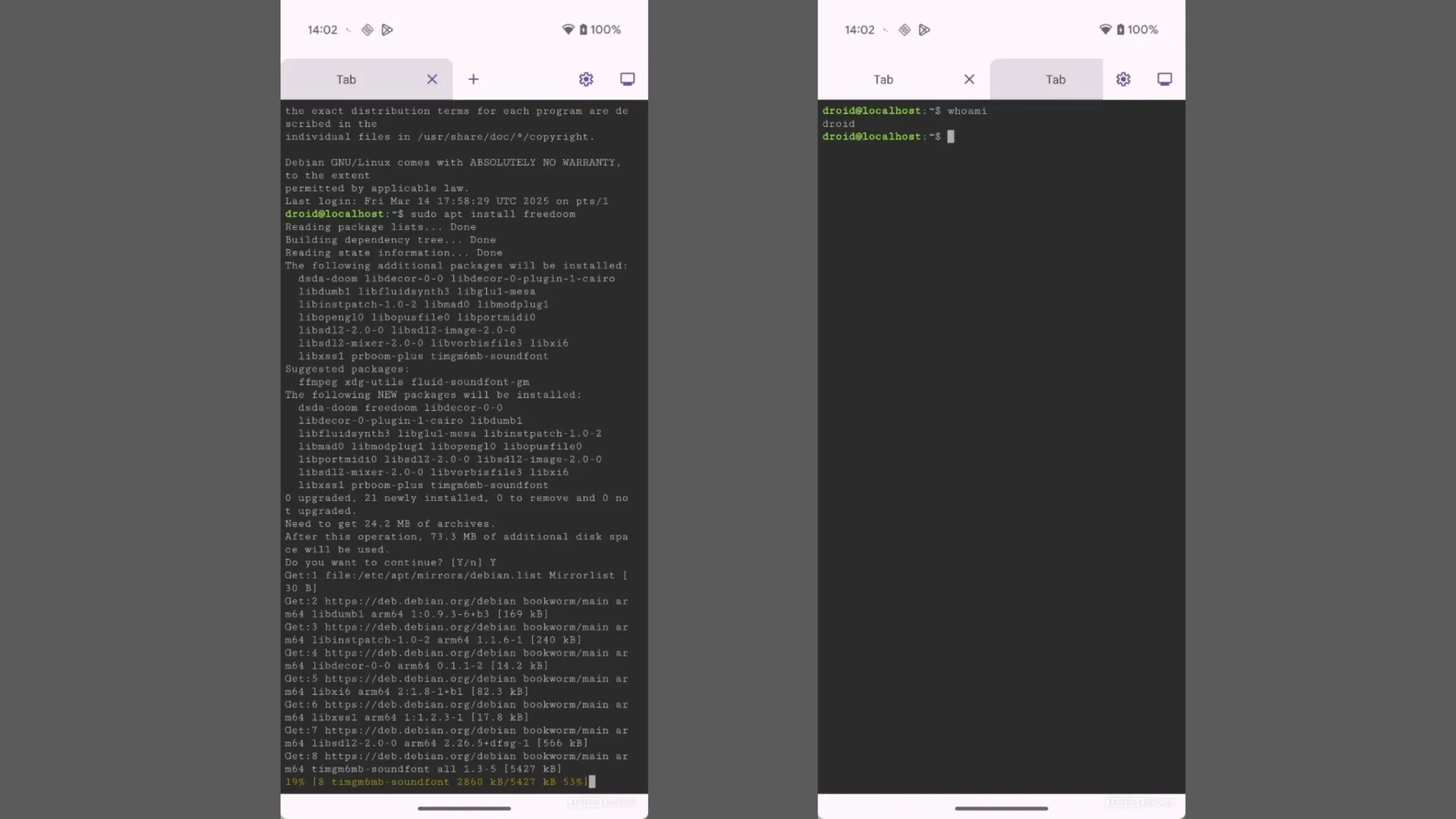 Terminal Linux no Android 16 Beta 3 agora tem suporte a abas para multitarefa 2 Terminal Linux