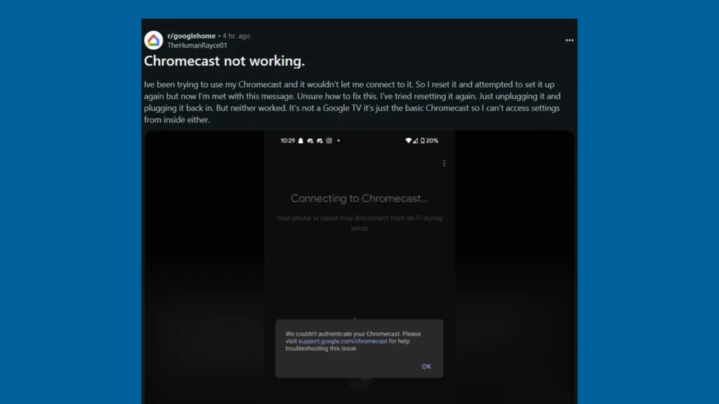 Chromecast inutilizável