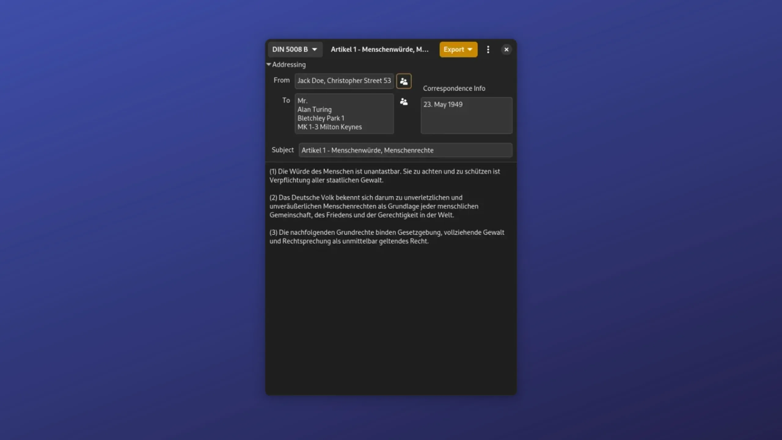 Imagem com a interface do Escritoire