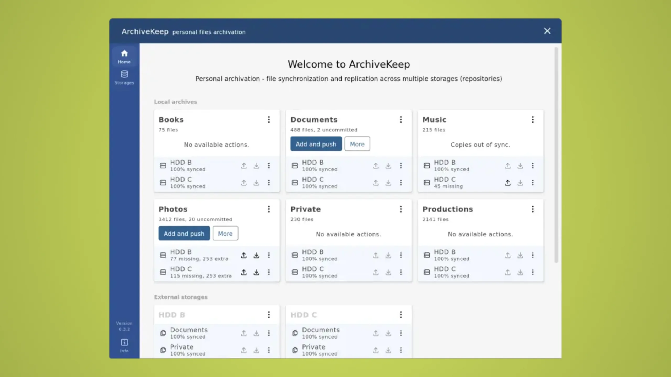 Imagem com a interface do ArchiveKeep