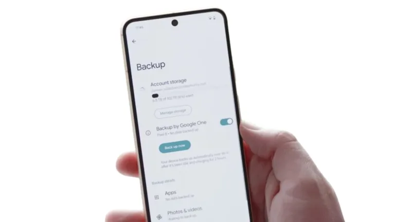 Página de backup Android