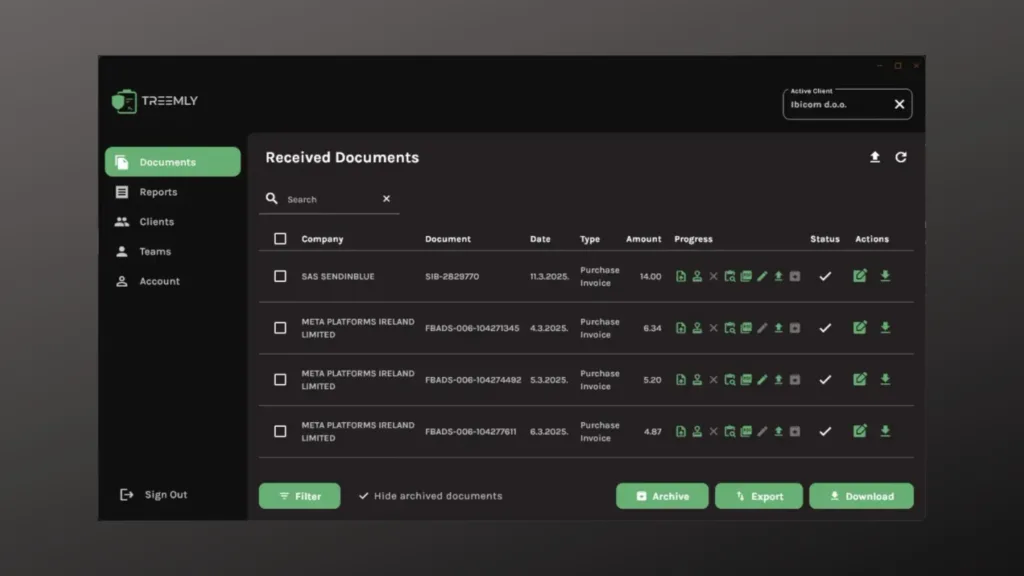 Imagem com a interface do Treemly