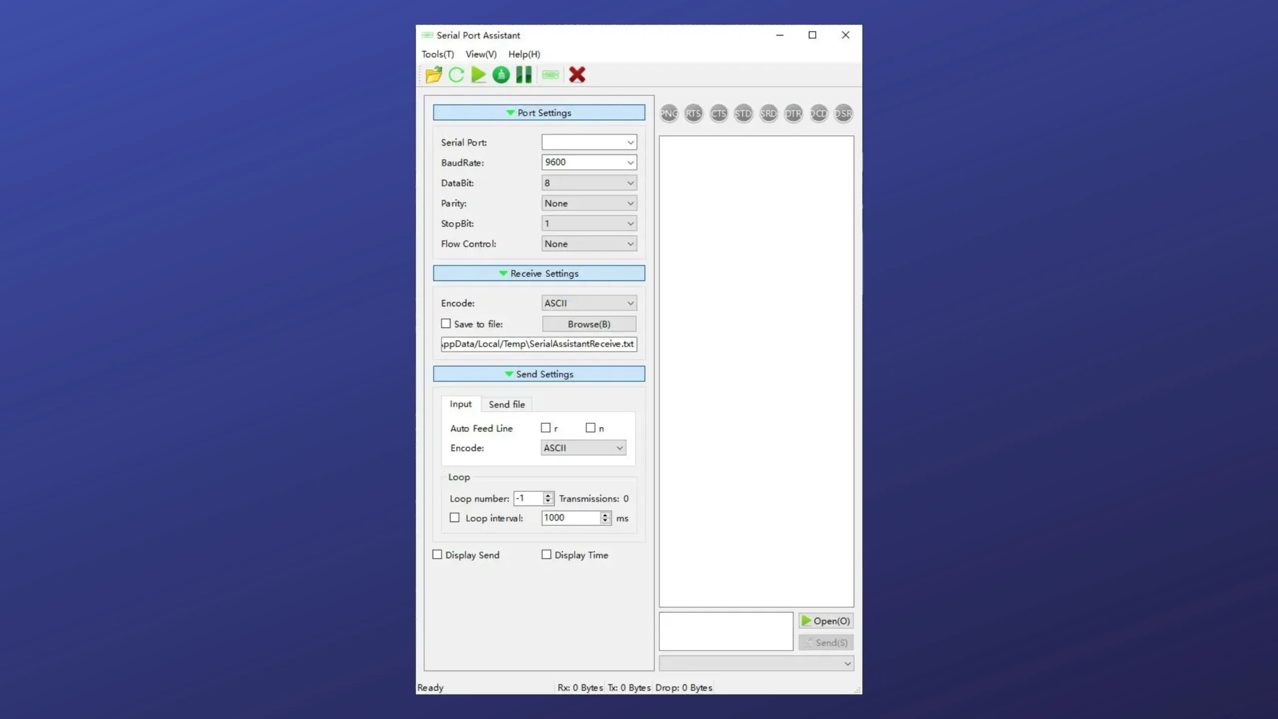Instale o Serial Port Assistant no Ubuntu, Fedora, Debian e outras distribuições Linux com Flatpak 2 Imagem com a interface do Serial Port Assistant