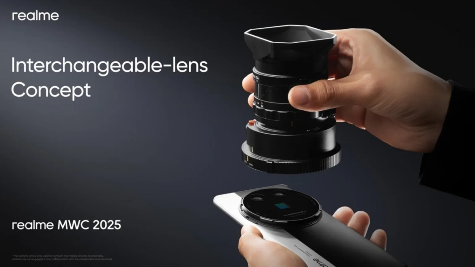 Realme apresenta conceito de lentes intercambiáveis no MWC 2025 1 Realme lentes intercambiáveis