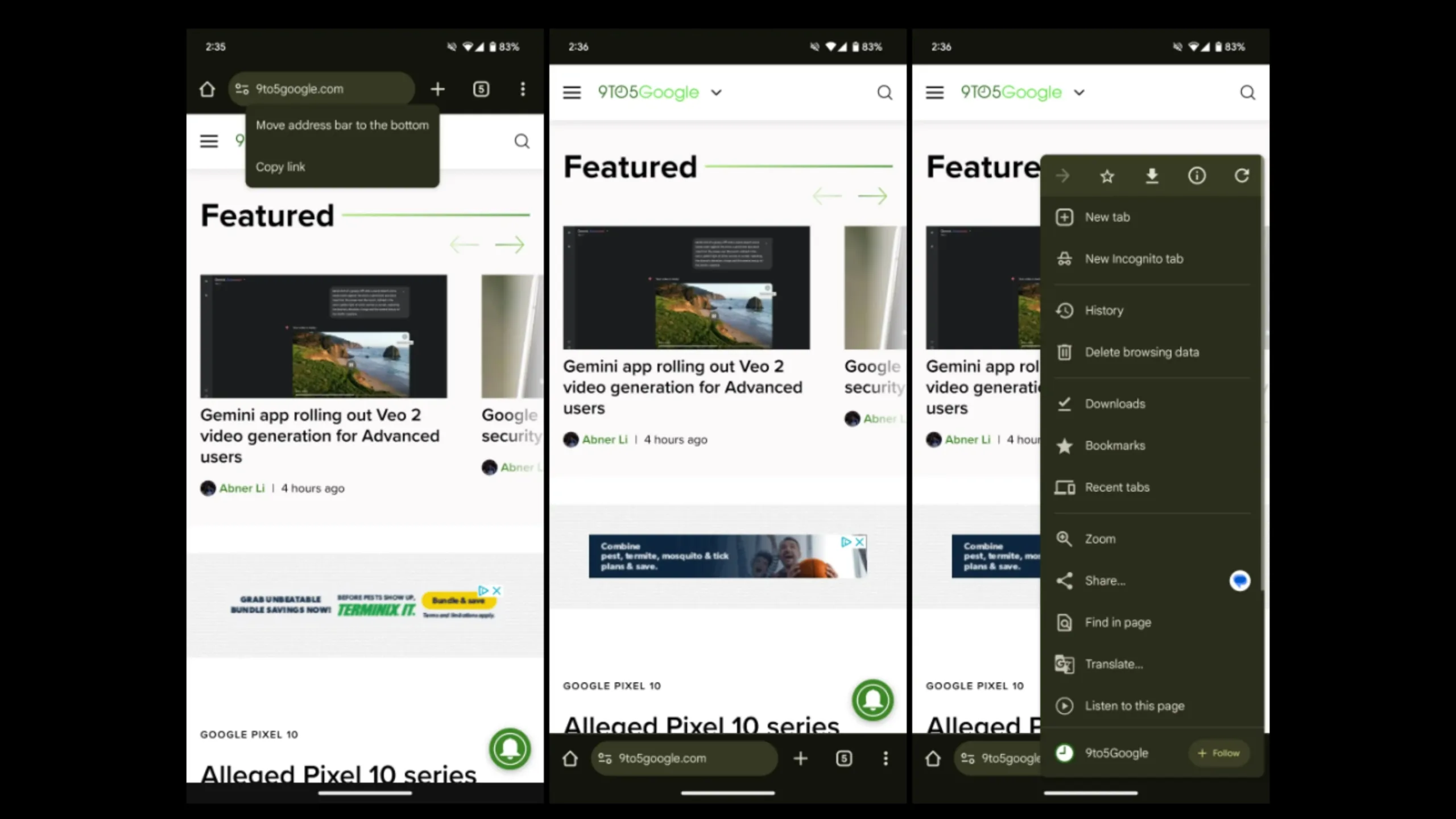 Chrome no Android adota barra inferior e reformula menu de configurações 2 Chrome Android