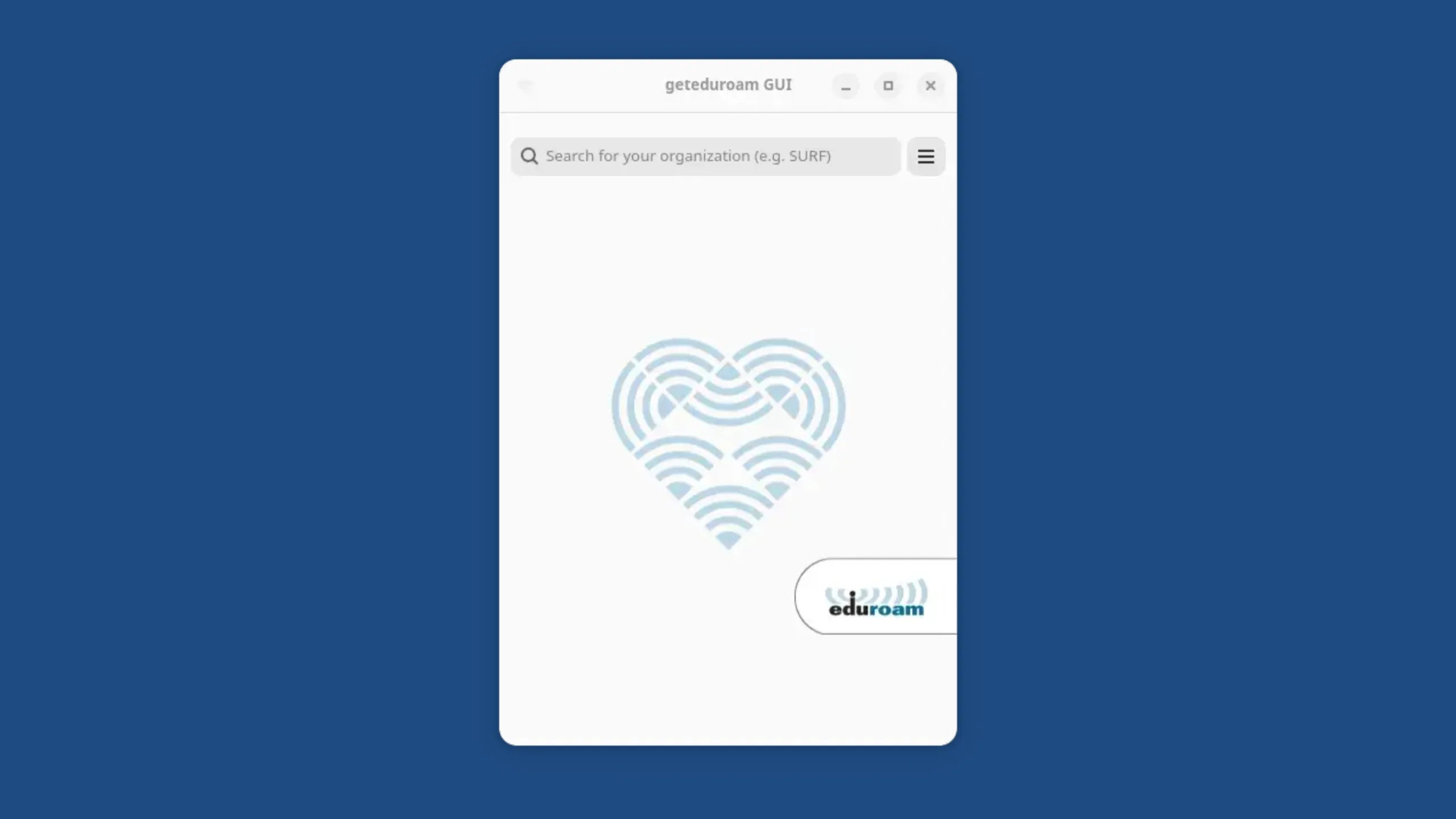 Imagem com a interface do Geteduroam