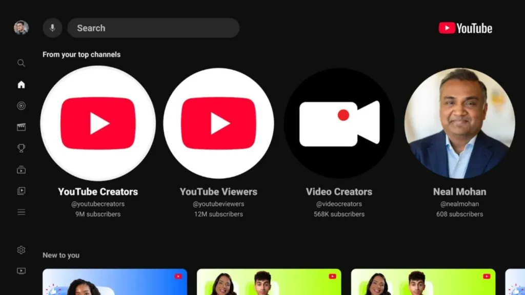 YouTube em TV