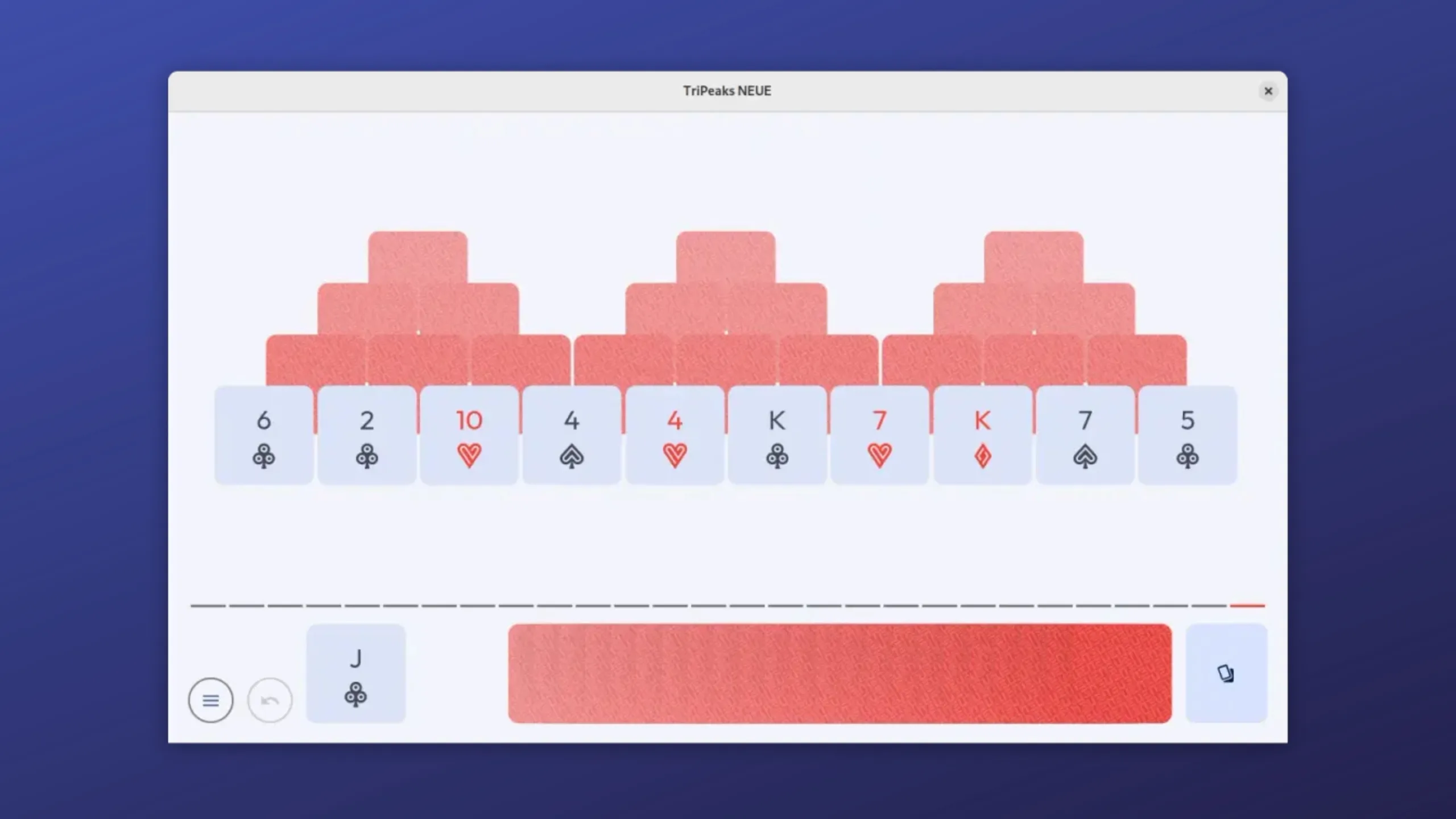 Instale o TriPeaks NEUE no Ubuntu, Fedora, Debian e outras distribuições Linux com Flatpak 2 Imagem com a interface do Tripeaks Neue