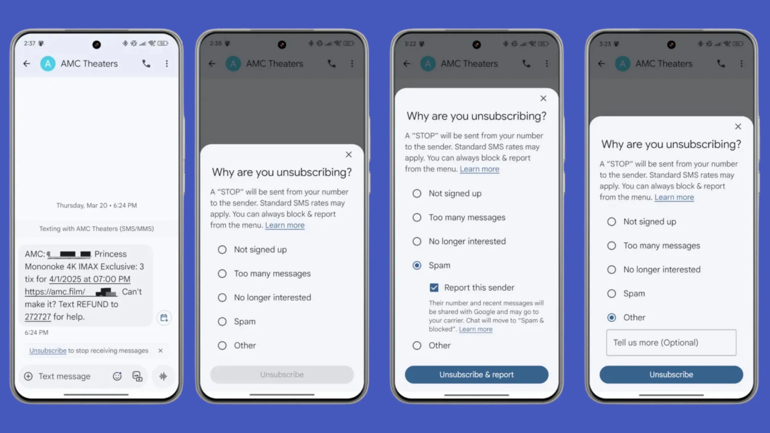 Google Mensagens lança botão para sair de SMS indesejados com um toque 2 Google Mensagens