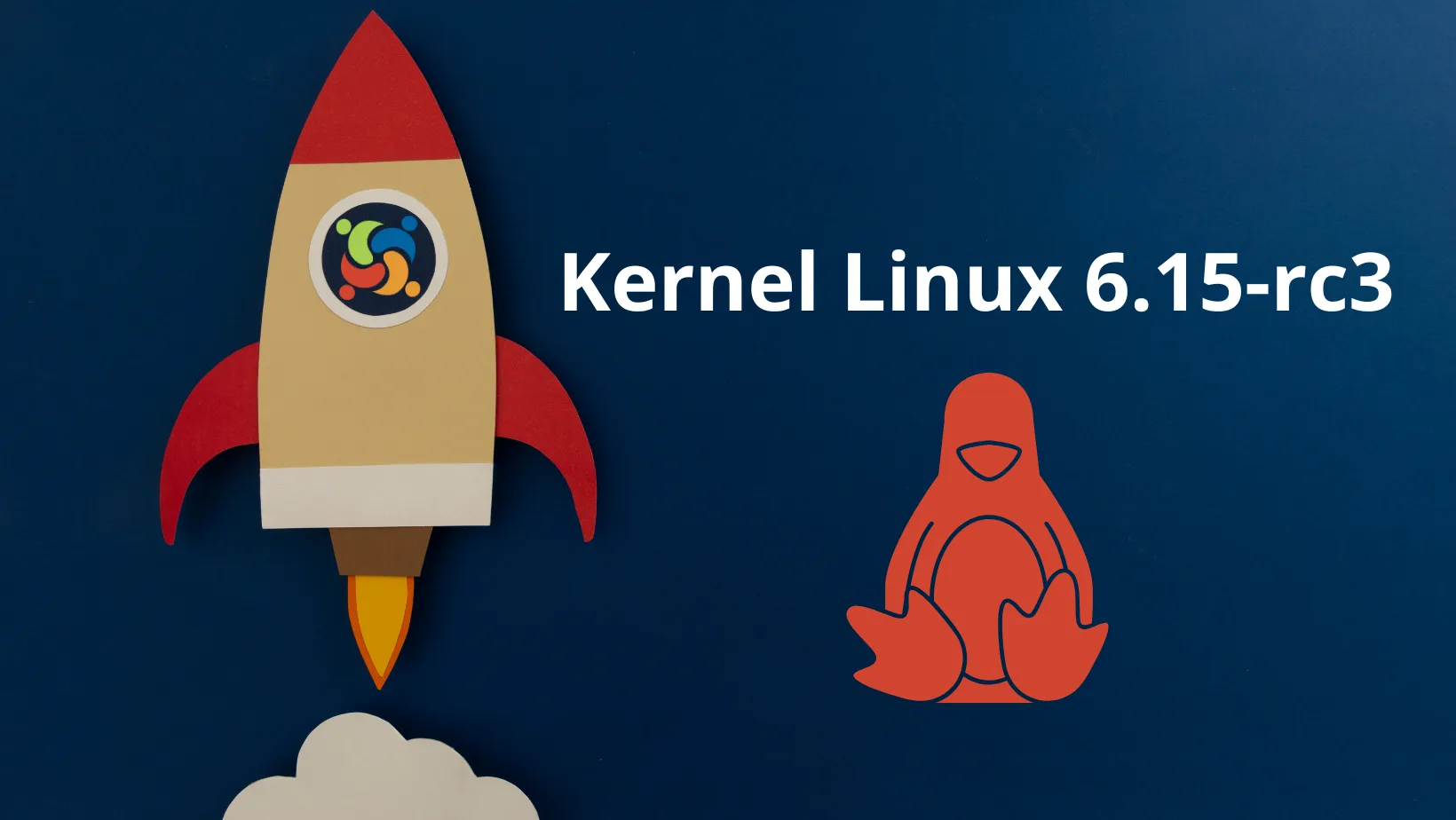 Mascote Tux do Linux representando o lançamento do kernel 6.15-rc3