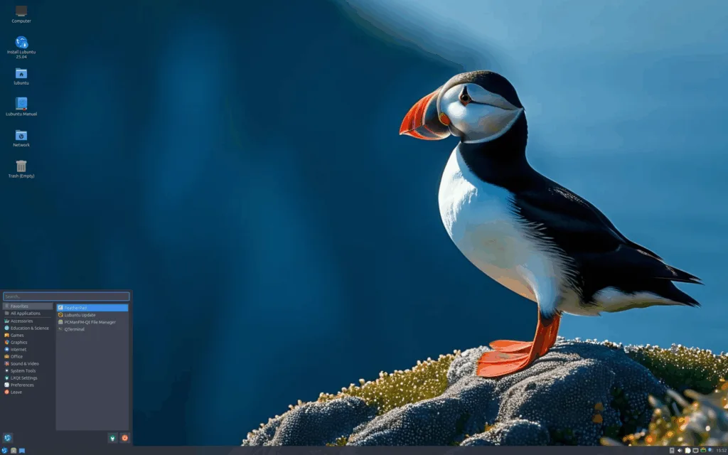 Tela inicial do Lubuntu 25.04 com ambiente LXQt