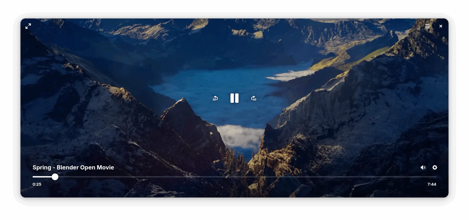 Interface do Showtime no GNOME 49 reproduzindo vídeo em tela limpa