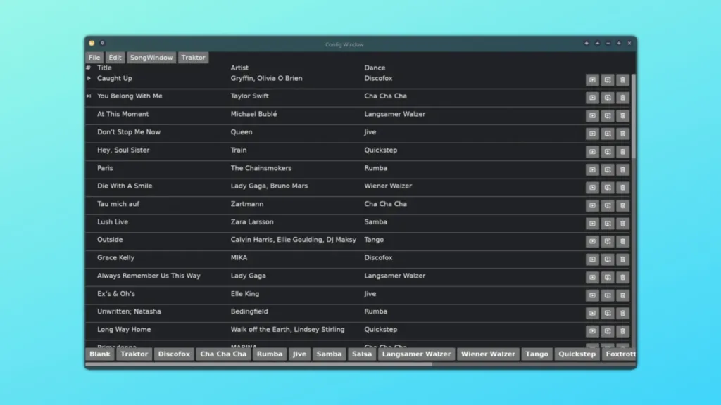 Imagem com a interface do Danceinterpreter