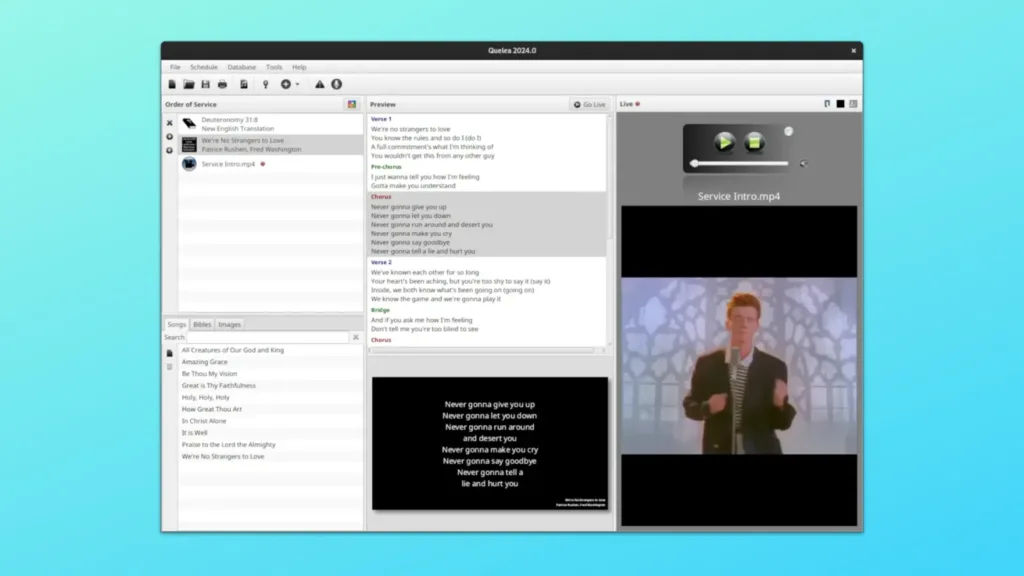 Imagem com a interface do Quelea
