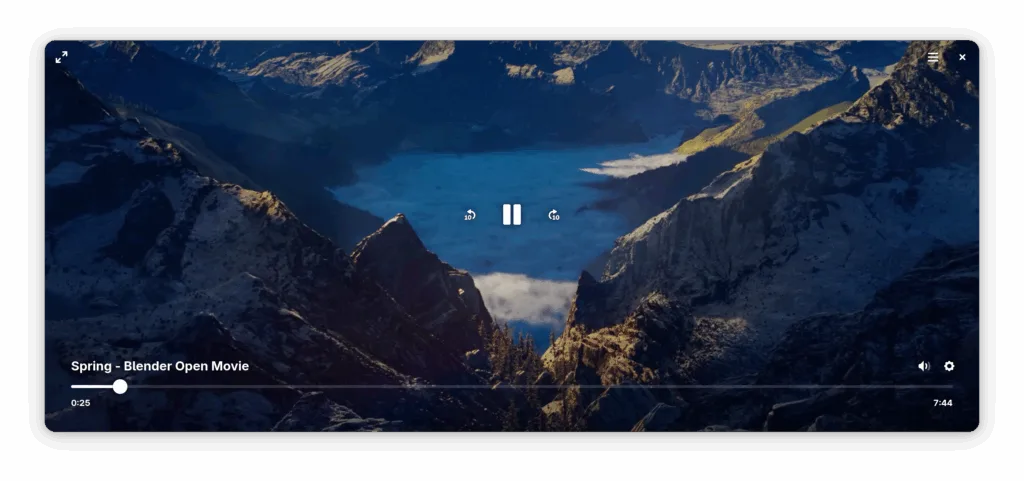 Interface do Showtime no GNOME 49 reproduzindo vídeo em tela limpa