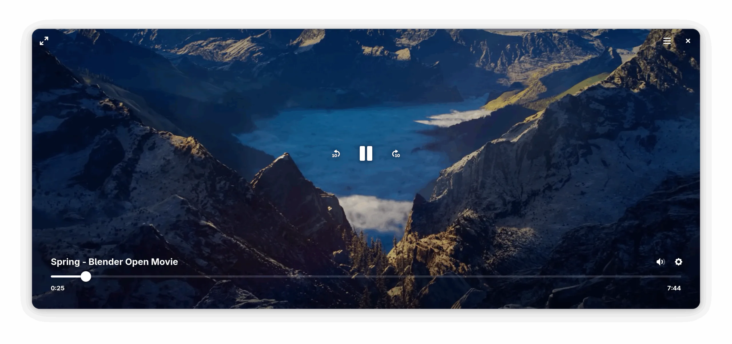 Interface do Showtime no GNOME 49 reproduzindo vídeo em tela limpa