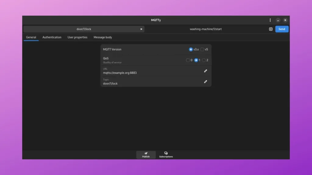 Imagem com a interface do  MQTTy