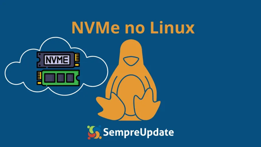 Representação visual do uso de NVMe no Linux com foco em desempenho SSD