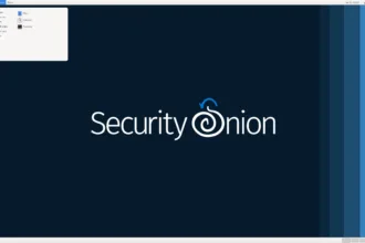 Interface inicial do Security Onion 2.4.160 exibindo o logo em ambiente gráfico minimalista