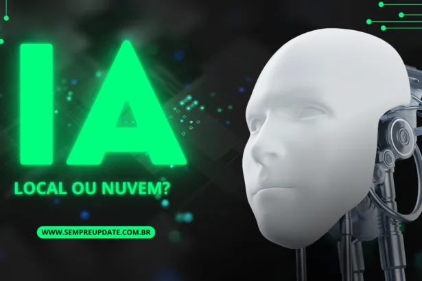 Comparação entre IA local e IA na nuvem, destacando privacidade, segurança e desempenho