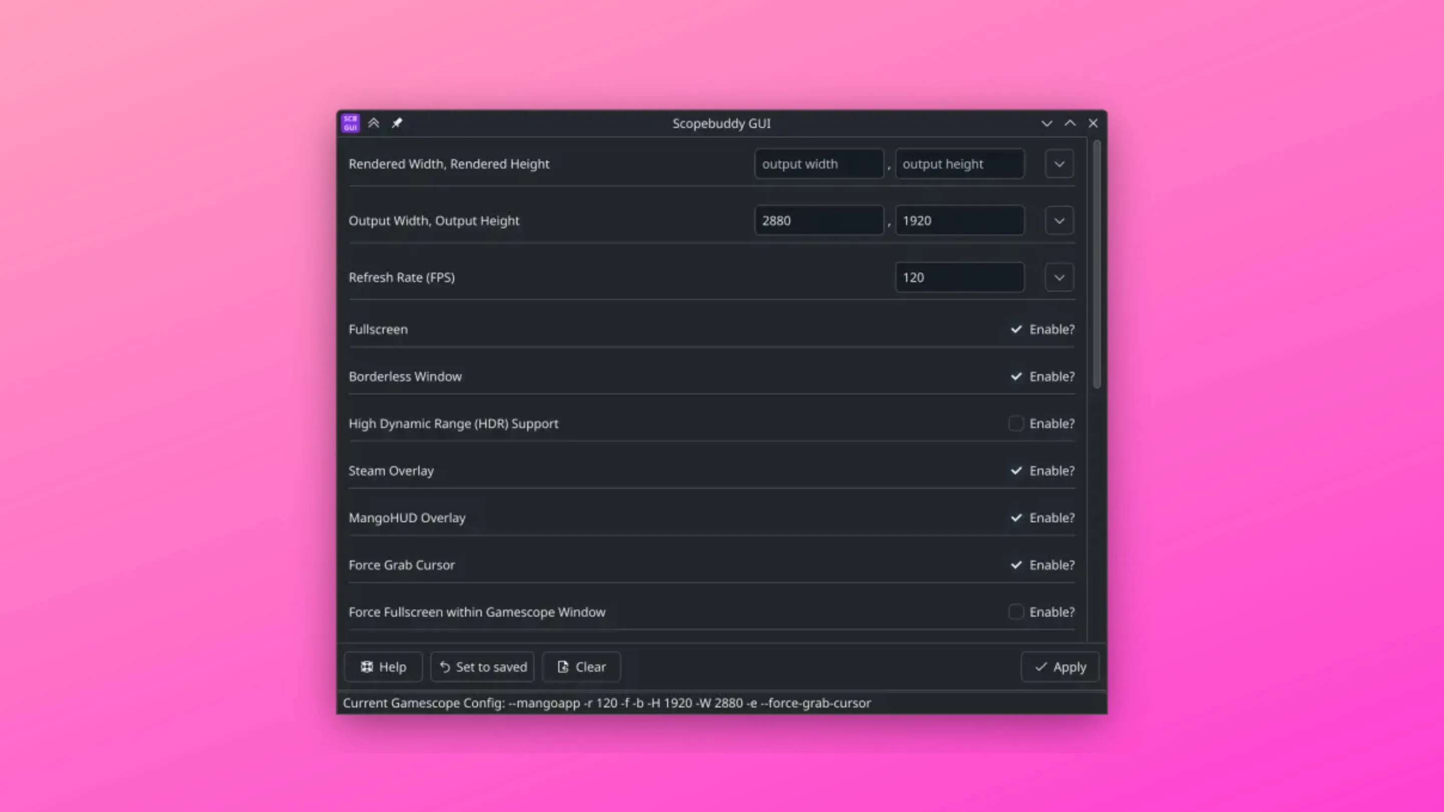 Imagem com a interface do Scopebuddy GUI