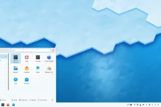 Interface do KDE Plasma com suporte ao X11 em exibição