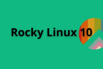 Logo do Rocky Linux 10 com fundo verde, destacando o novo lançamento da distribuição