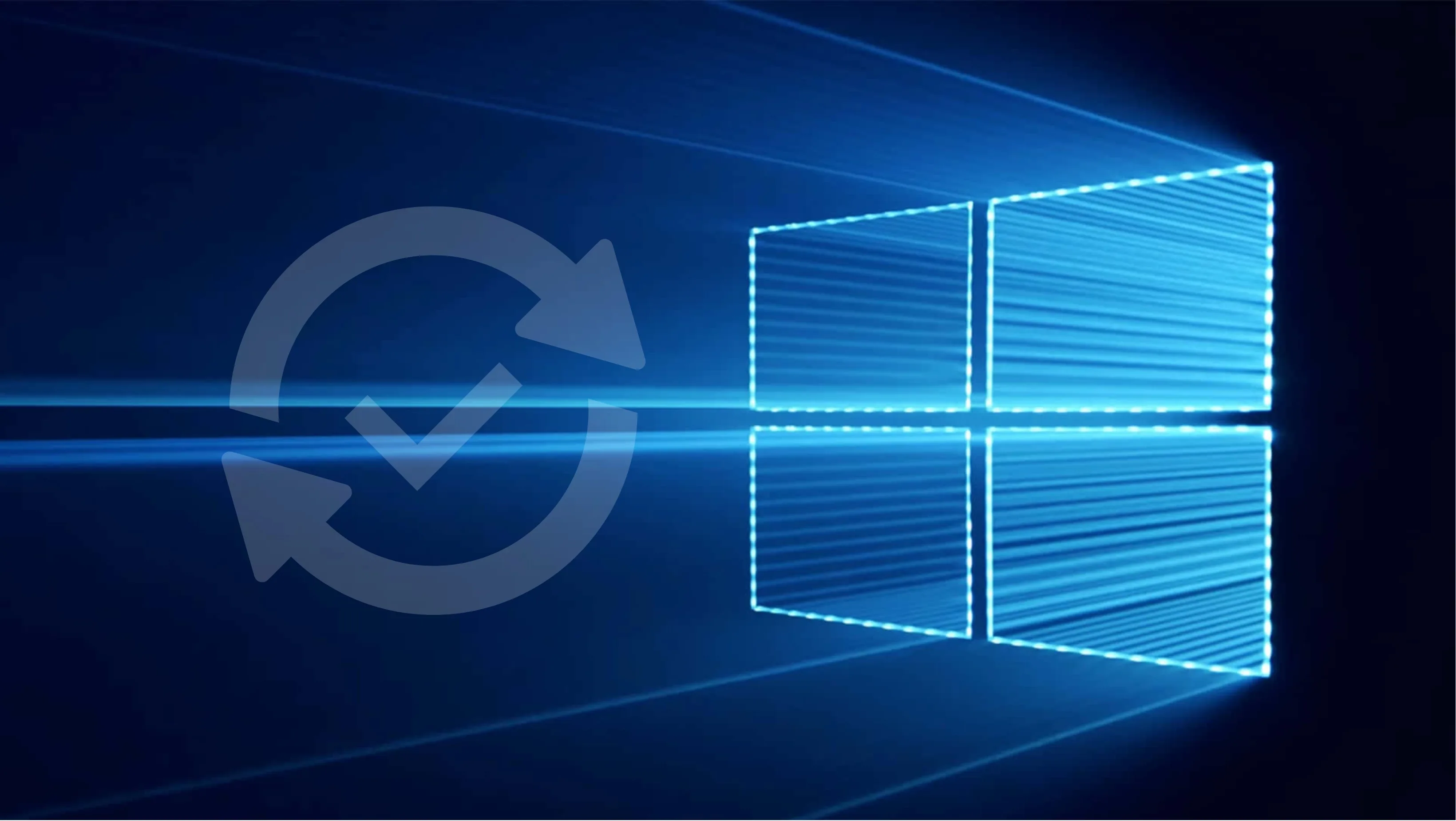 Logo do Windows 10 com destaque visual para o tema de atualizações gratuitas e suporte estendido.