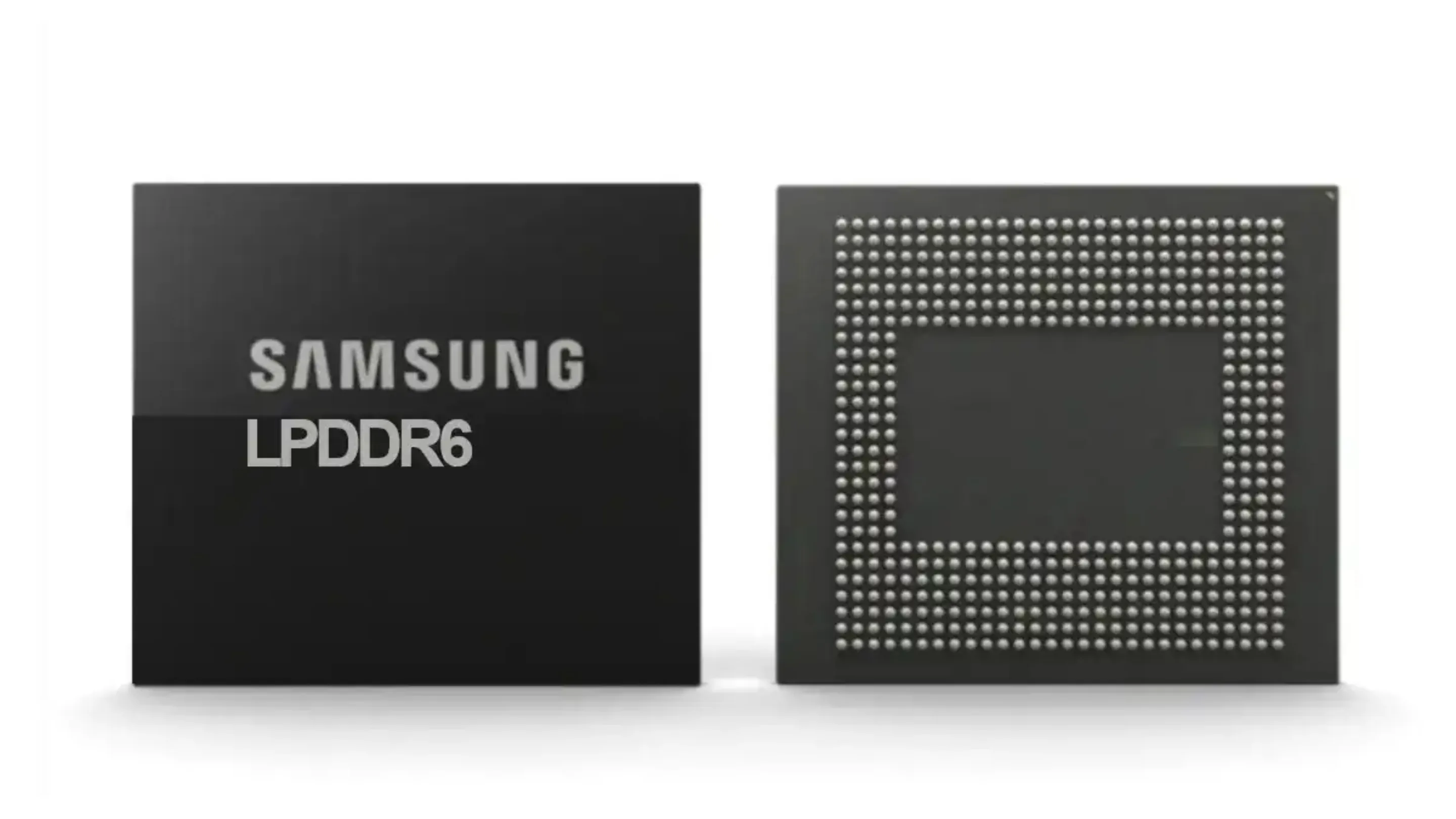 Chip de memória LPDDR6 da Samsung com arquitetura DRAM 1c em destaque técnico