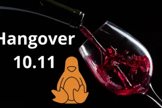 Hangover 10.11 em destaque com ícone do Linux e vinho, simbolizando compatibilidade Windows no Linux ARM